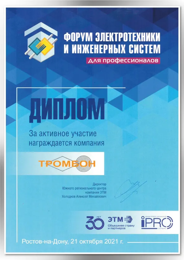 Диплом ЭТМ Ростов-На-Дону 2021 Диплом ЭТМ Ростов-На-Дону 2021